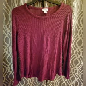 Old Navy long sleeve ribbed Burgundy sweater. Size XL.
